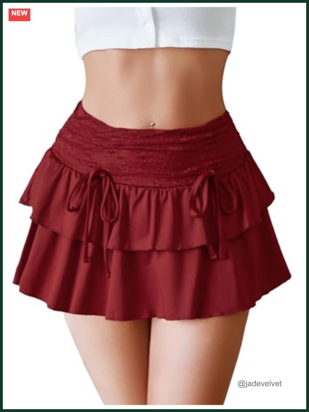 High Waisted Layered Ruffle Mini Skirt Tiered